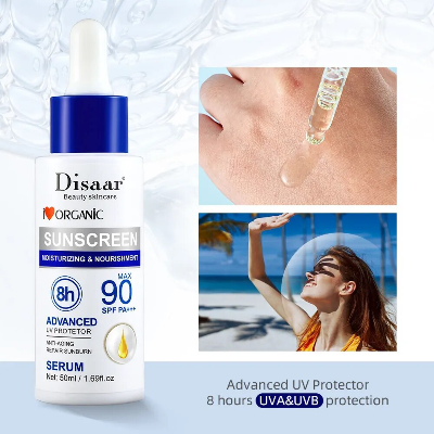 Picture of Disaar SPF90+ Sun Screen Organic Serum Face Anti Oxidant Anti Aging Oil Free Sun Lotion Anti Uv Sunblock Sunscreen
