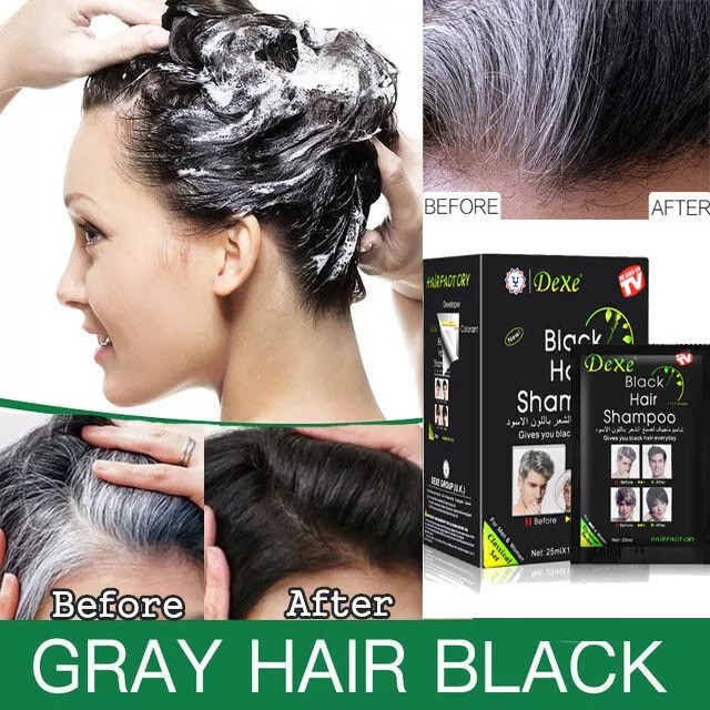Picture of DEXE Black Hair Shampoo Instant 5-Min Hair Color Dye Natural Organic Repair-10pcs