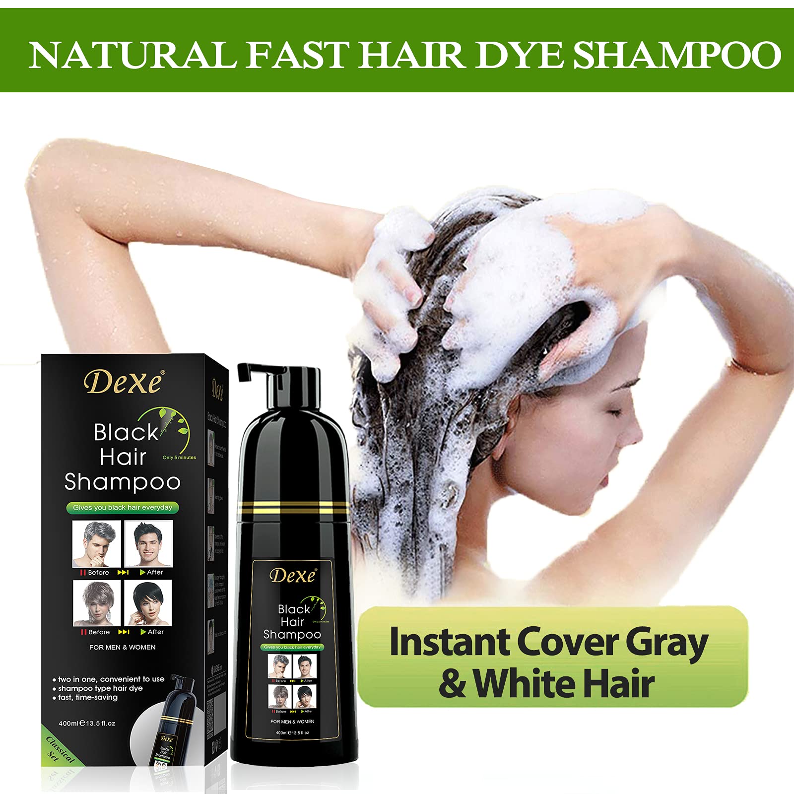 Picture of Dexe Black Hair Shampoo Economic Set - 400ml