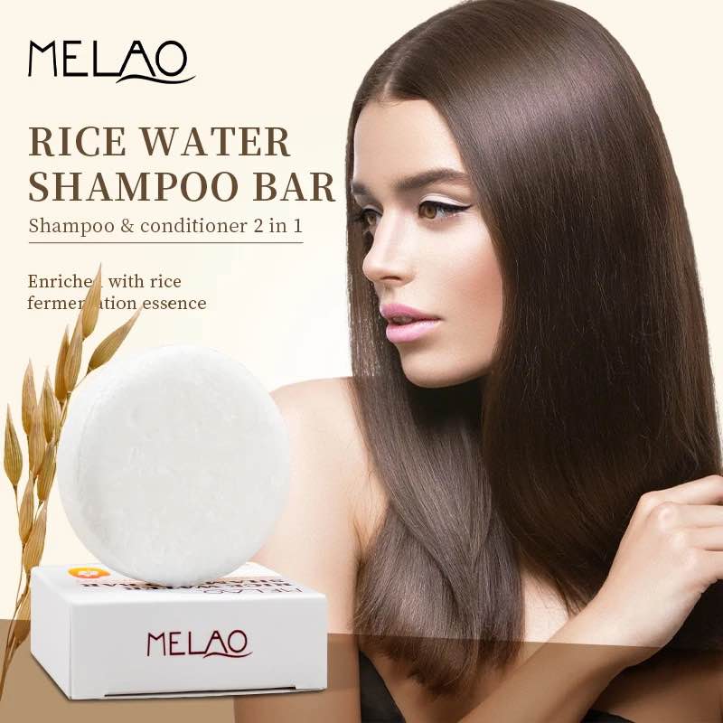 Picture of Melao Rice Water Shampoo Bar & Conditioner 2 In lenriched With Rice Fermentation Essence Conditioner Bar Soap Rice Repair Shampoo Bar