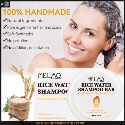 Picture of Melao Rice Water Shampoo Bar & Conditioner 2 In lenriched With Rice Fermentation Essence Conditioner Bar Soap Rice Repair Shampoo Bar