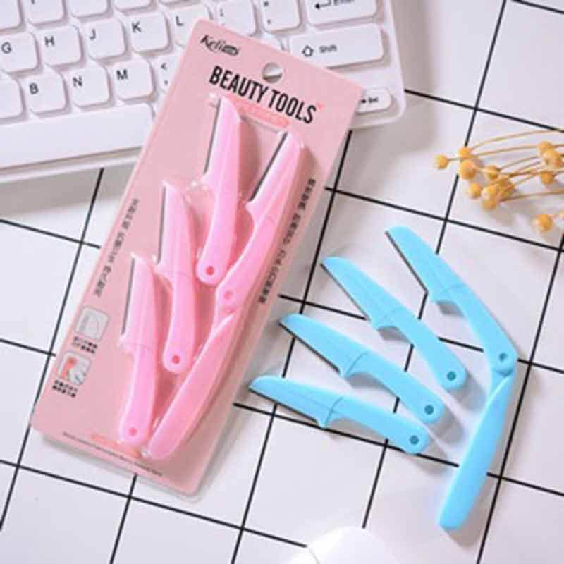 Picture of Keli Eyebrow Razor Pack of 4 Foldable Eyebrow Facial Hair Removal, Shaper, and Trimmer-Pink