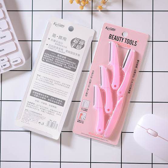 Picture of Keli Eyebrow Razor Pack of 4 Foldable Eyebrow Facial Hair Removal, Shaper, and Trimmer-Pink