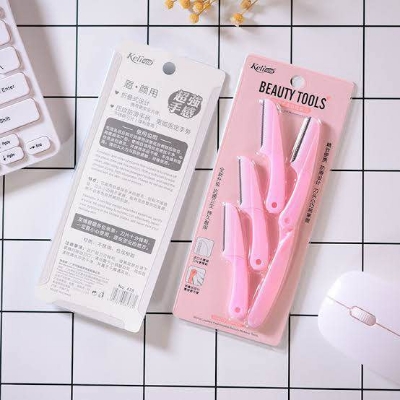 Picture of Keli Eyebrow Razor Pack of 4 Foldable Eyebrow Facial Hair Removal, Shaper, and Trimmer-Pink