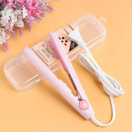 Picture of Portable 2 in 1 Mini Electric Hair Straightener & Curler- Flat Irons Curling Ceramic Salon-Multicolor