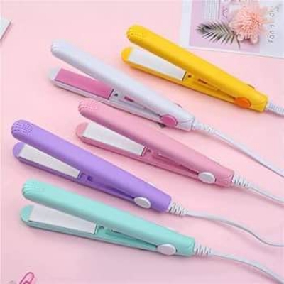 Picture of Portable 2 in 1 Mini Electric Hair Straightener & Curler- Flat Irons Curling Ceramic Salon-Multicolor