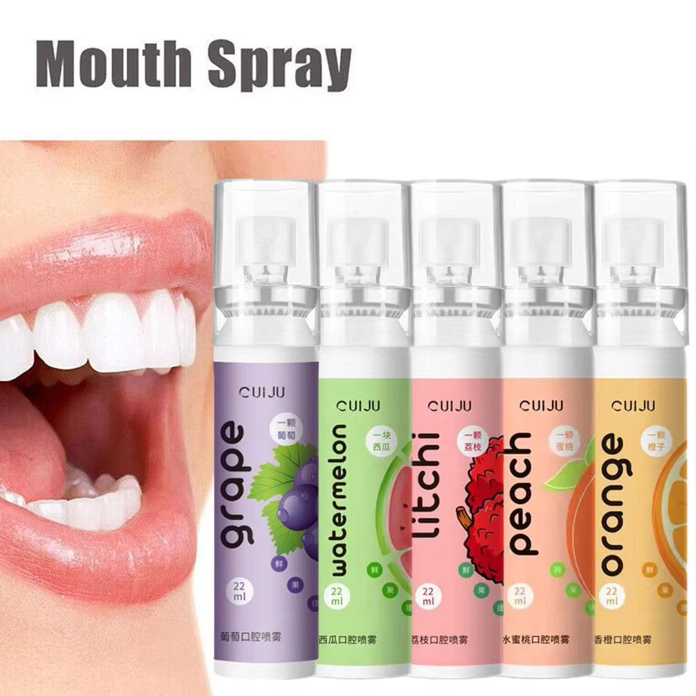 Picture of Oral Fresh Spray Fruit Breath Refresher Instant Fresh Breath Spray Watermelon Orange Peach Litchi Grape Aroma for Oral Care-22ml