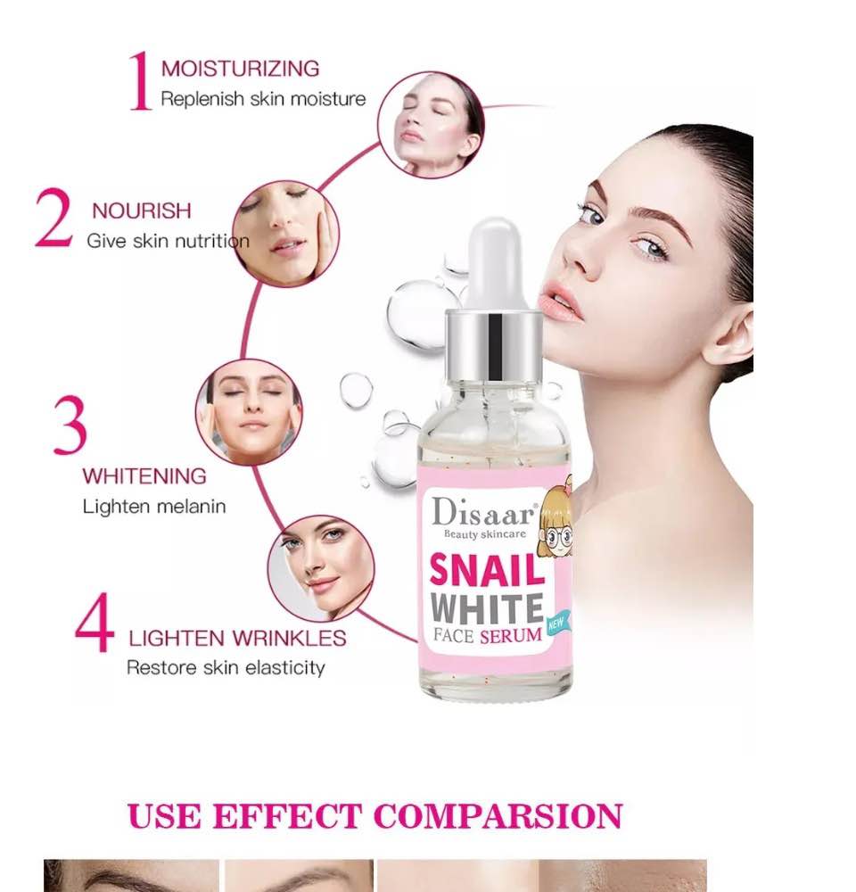 Picture of Disaar Snail White Whitening Serum - Anti-Aging & Acne Moisturizing Facial Treatment-30ml