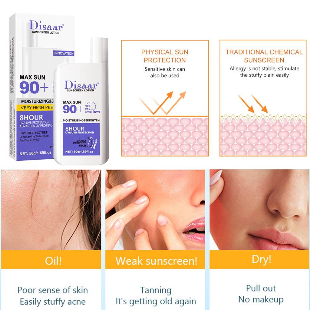Picture of Disaar SPF 90 Sunscreen Lotion 50g Long Lasting Protection Sun Cream  Moisturizing Portable Sunblock-50gm