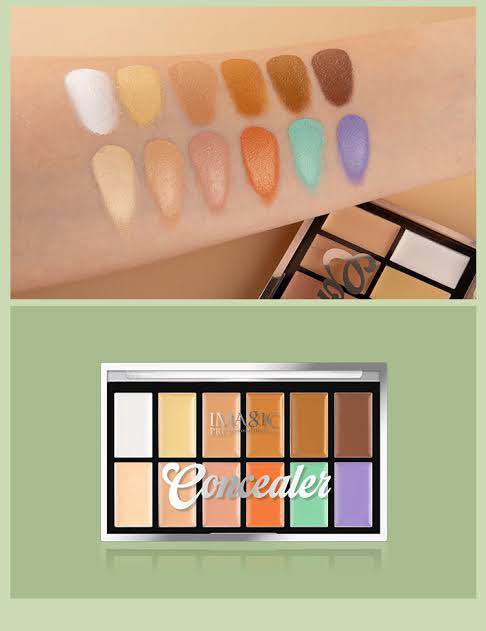 Picture of Imagic 12 Color Full Coverage Cream Concealer Pallete - Professional Makeup Concealers for Blemishes,Dirk circles & redness