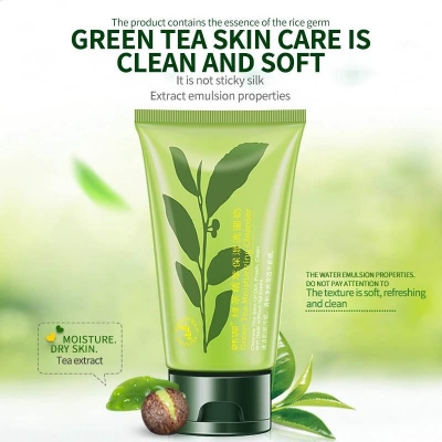Picture of ROREC natural skin care green tea face wash foam refreshing Cleanser -100gm