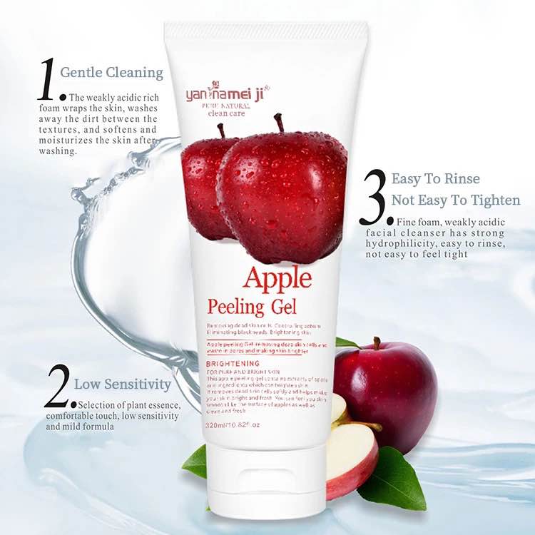 Picture of Natural organic Apple Scrub Peeling Gel Exfoliating Face Body Brightening Anti aging Face Cleanser- 320 ml