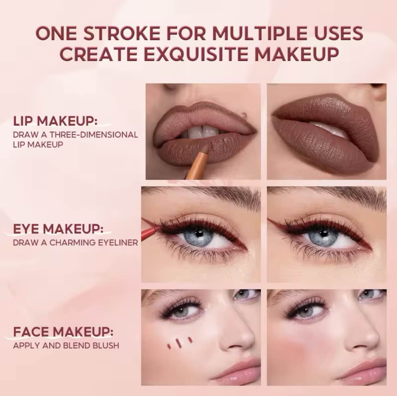 Picture of IMAGIC Lip Liner Pencil Set 6 Color/Set Shape Sculpt Weightless Precise Liner with Blendable Texture Matte Soft lipstick makeup