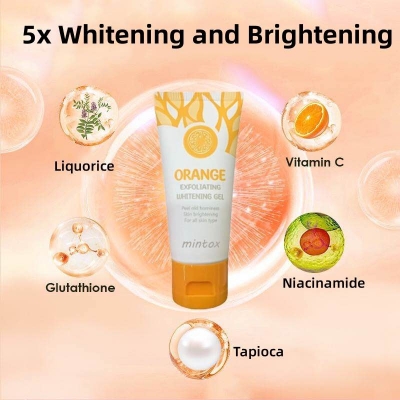 Picture of MINTOX Orange Exfoliating Whitening Gel Body Scrub Facial Exfoliating Gel Moisturizing Whitening Cleaner Cream 50g