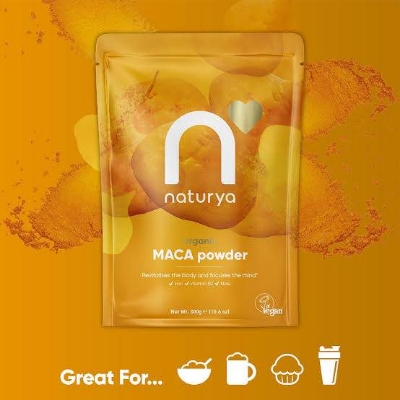 Picture of Naturya Organic Maca Powder, Rich in Riboflavin and Iron, Supports Energy and Immunity, Sweet Malty Flavor, Gluten-Free, Vegan, Kosher - 300g