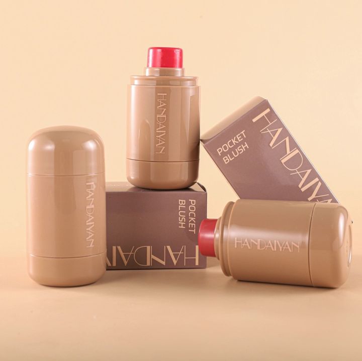 Picture of HANDAIYAN 3-in-1 Pocket Blush Stick Natural Color Rendering Smooth Moisturizing Face Rouge Cream Waterproof Matte Contour Makeup