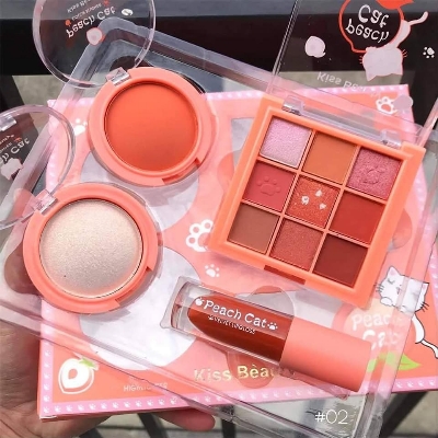 Picture of Kiss Beauty 4in 1 Peach Cat Makeup Set