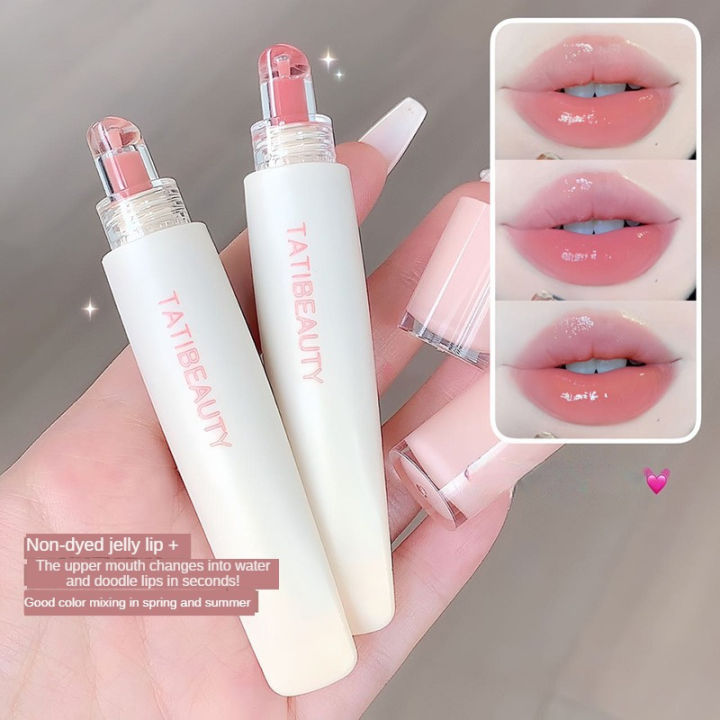 Picture of Jelly Lip Gloss Long Lasting Mirror Water Lip Glaze Colored Moisturizing Lipstick Crystal Shiny Lip Tint Korean Lips Care Makeup