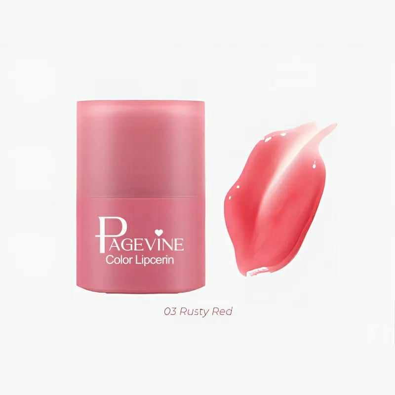 Picture of PAGE VINE Lip Serum Twist Lipstick Lip Gloss Moisturizing Fade Lip Pattern Lip Gloss-03 Rusty Red