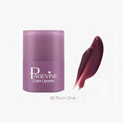 Picture of PAGE VINE Lip Serum Twist Lipstick Lip Gloss Moisturizing Fade Lip Pattern Lip Gloss-#06 Plum Dive