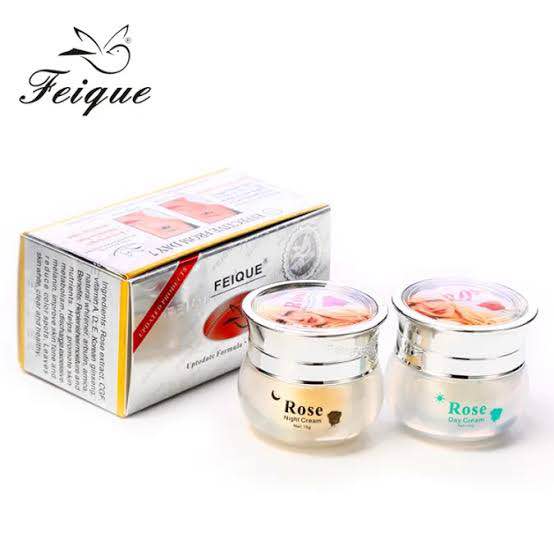 Picture of FEIQUE 2pcs Rose Cream Set Purifying Nutrient Anti-Freckle Anti-Wrinkle Nourishing Renewing Moisturize Day&Night Cream
