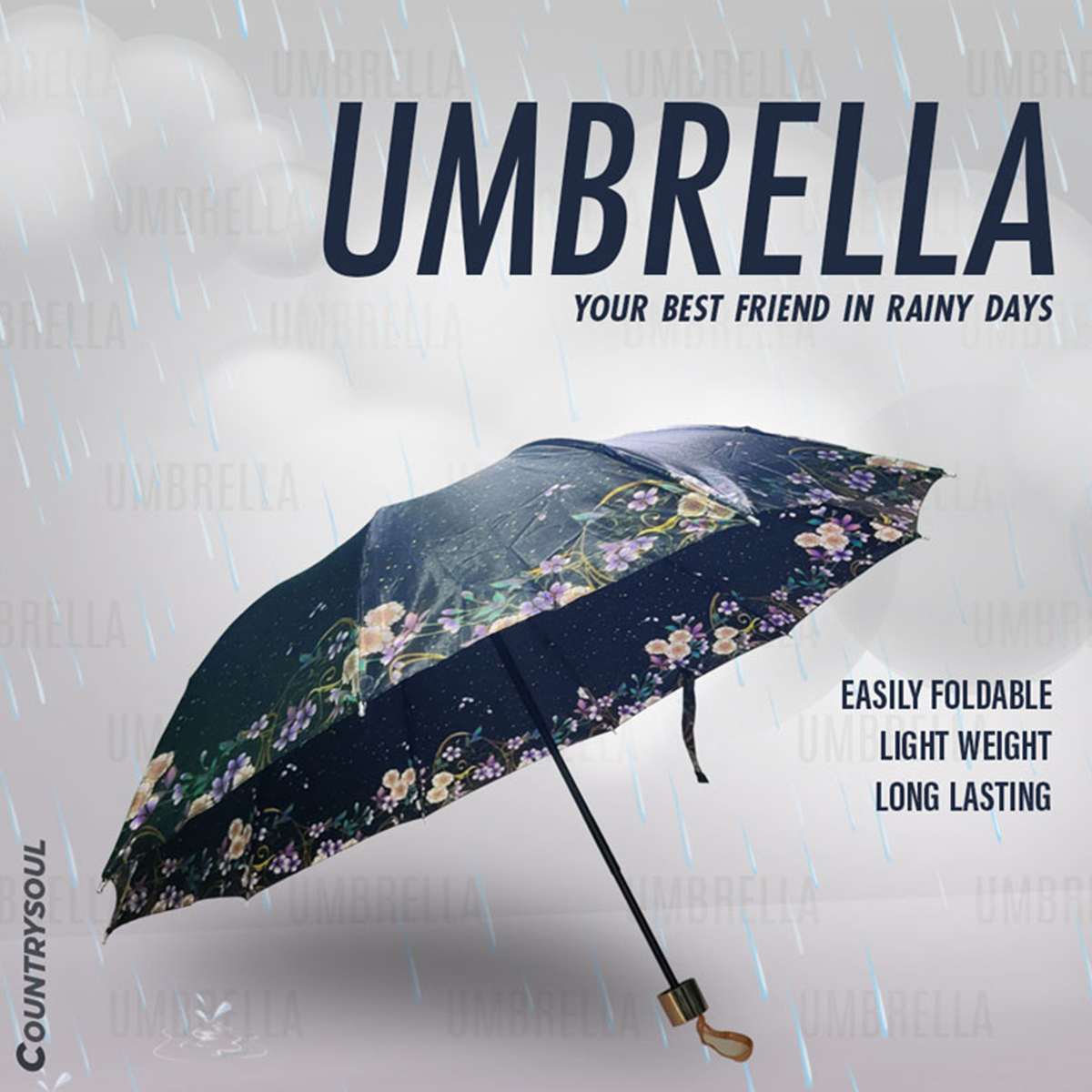 Picture of 1 Pc Colorful, Stylish & Fashionable Umbrella, Chata For Men, Women, Girls, & Boys