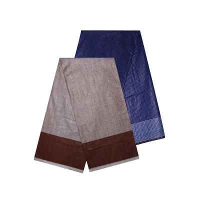 Picture of 2 Pcs Pure Cotton Traditional White One Color (6 Hand) Lungi For Men - Comfortable Wear for All Seasons