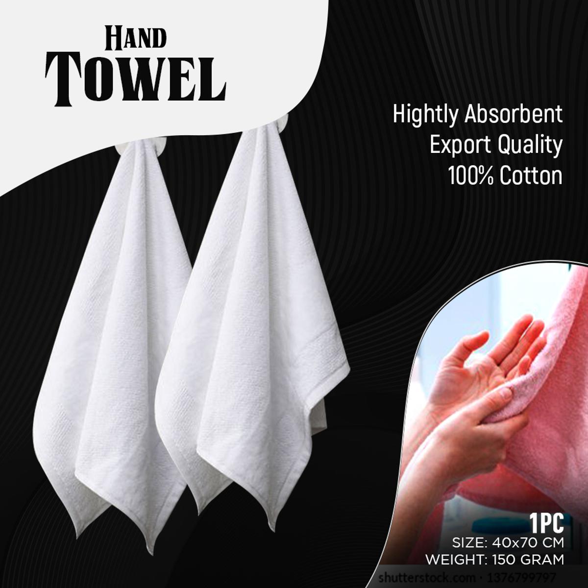 Picture of 1 PC White Hand Towel with highly absorbent, Soft, & Aesthetic Designs 40x70 inch