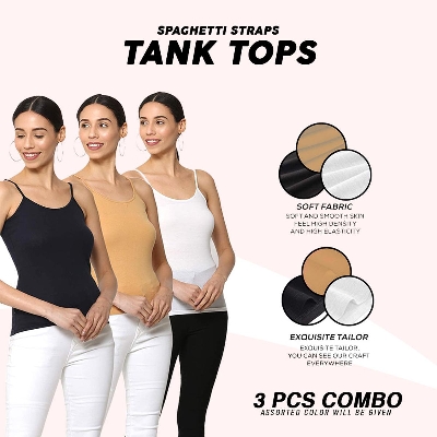 Picture of 3 PC Spaghetti Straps Tank Tops For Ladies, Girls, Womens