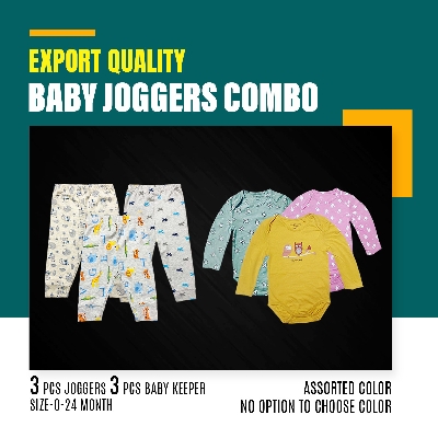Picture of 3 PCS Full Sleeve Assorted Baby Romper & Joggers set