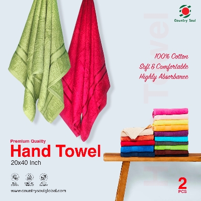 Picture of 2 Pc cotton made premium quality Hand Towel Guest Towel