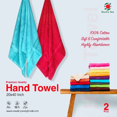 Picture of 2 Pc cotton made premium quality Hand Towel Guest Towel