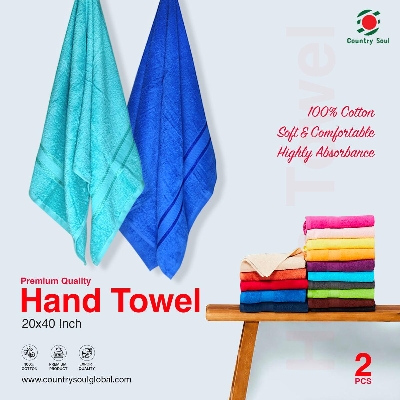 Picture of 2 Pc cotton made premium quality Hand Towel Guest Towel
