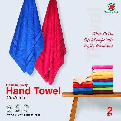 Picture of 2 Pc cotton made premium quality Hand Towel Guest Towel