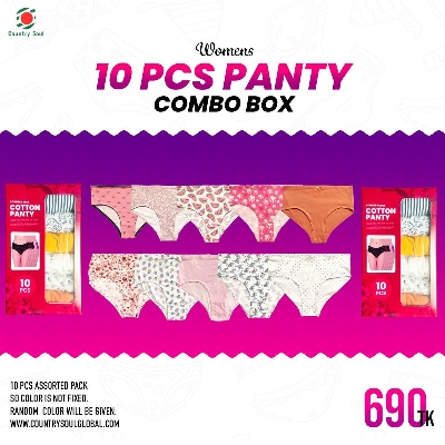 Picture of 10 piece cotton panty combo 100% export Quality