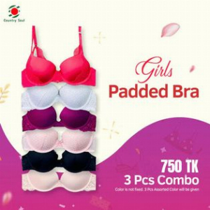 Picture of 3 pcs Padded Bra for women/girl, Export Quality Foam Bra for girls or women, Body Fitting Stylish And Comfortable Bra