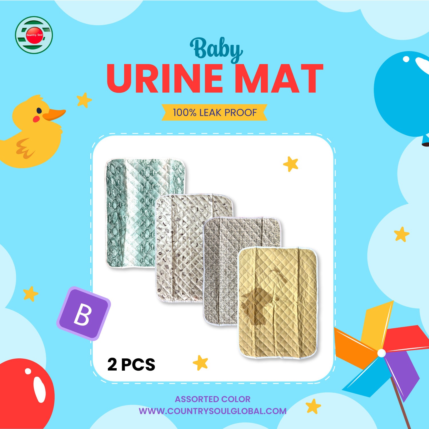 Picture of 2 Pcs Waterproof Washable Mattress Urine Mat for Baby Toddlers Cute Cartoon Bed Protector Diaper Bedding Urine Pads Cloth Breathable
