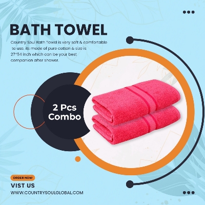 Picture of 2 Piece Bath Towel, Bathroom, Shower Towel, 380 gsm Ring Spun Cotton High Absorbency Towel - towel