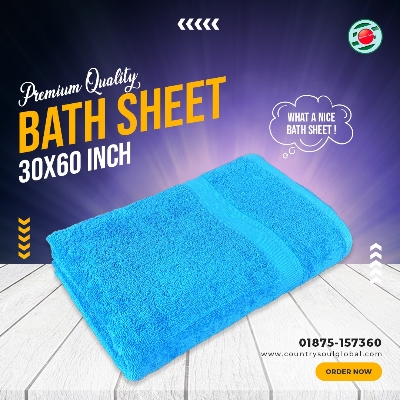 Picture of 1 PCS Premium Quality Bath Sheet /Extra long Bath Towel 30x60-100% Pure Cotton - Ideal for Everyday use - Ultra Soft & Highly Absorbent - Machine Washable