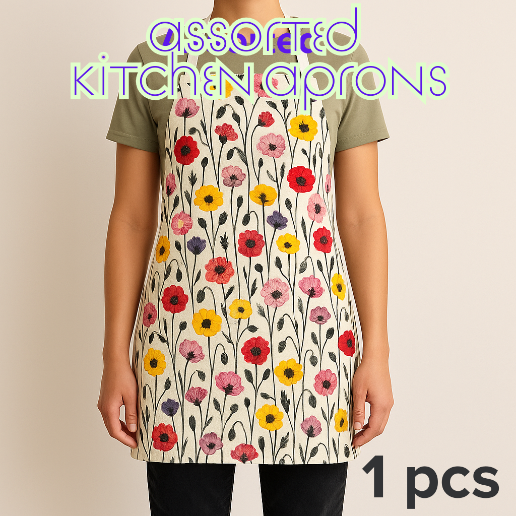 Picture of 1 pcs 100% Exported Cotton Printed Assorted Kitchen Apron