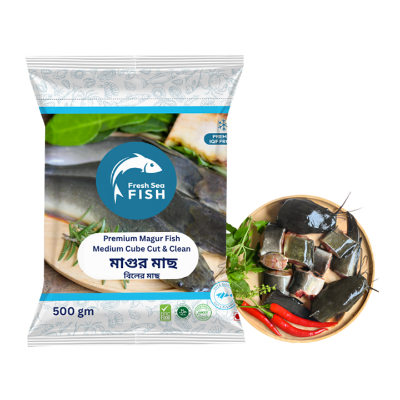 Picture of Premium Quality Magur Fish Medium Cube Cut & Clean 500g