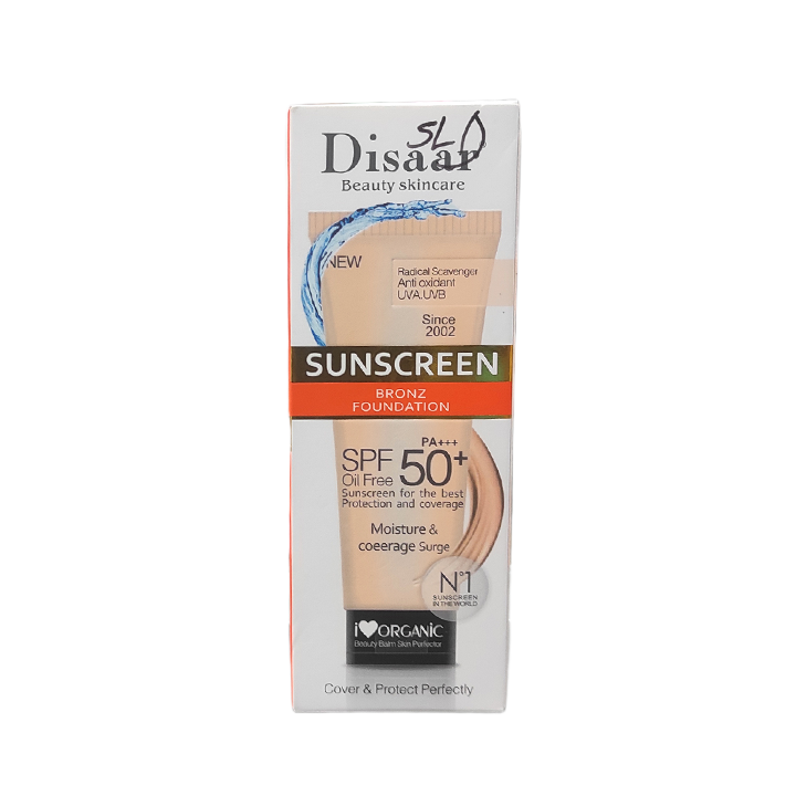 Picture of Disaar Beauty Skincare Oil Free SPF PA+++ 50+ Sunscreen Instant Protection UVA UVB Foundation - 40gm