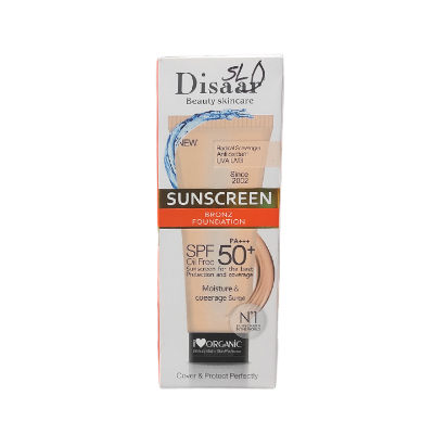 Picture of Disaar Beauty Skincare Oil Free SPF PA+++ 50+ Sunscreen Instant Protection UVA UVB Foundation - 40gm