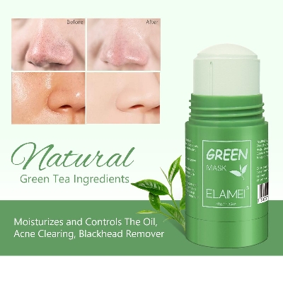 Picture of Green-Tea-Mask Stick Nourish Skin Organic Clay Mask Stick Oil Control Moisturizinge Brighteninge Detoxifying Acne Remover
