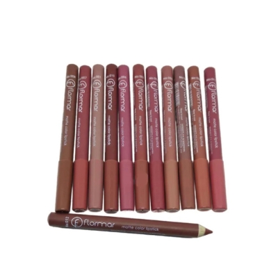 Picture of Flormar Rouge 12 Colors Wood Lip Pencil Set with Banners Cap 12pcs/ 6pcs