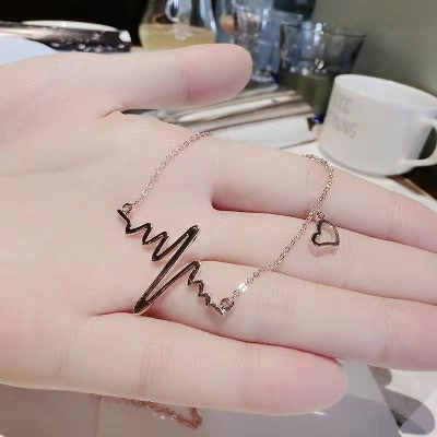 Picture of Delicate Heart Beat Necklace, ECG/EKG Bar Necklace, Love Necklace, BFF Necklace, Best Friend/Sister Gift, Thank you gift, Dainty Necklace