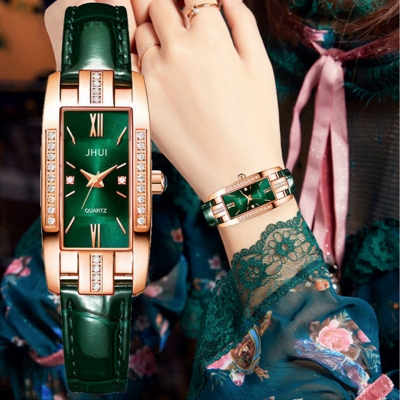 Picture of High Quality Square Green/Red Belt Watch For Women