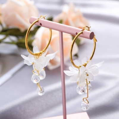 Picture of My Love Korean Flower Tassel Drop Earrings