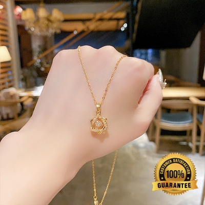 Picture of Star Point Titanium Steel Real Gold Electroplating Neckless for Women