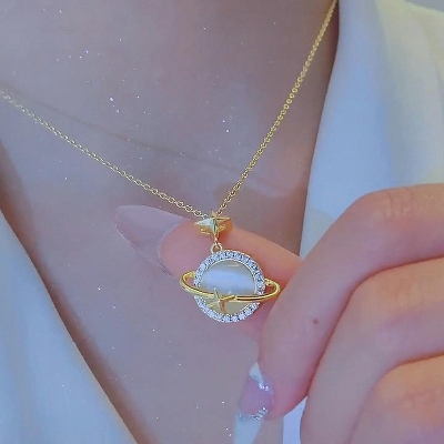 Picture of Cat Eye Real-Gold_Plating Planets Stylish Neckless